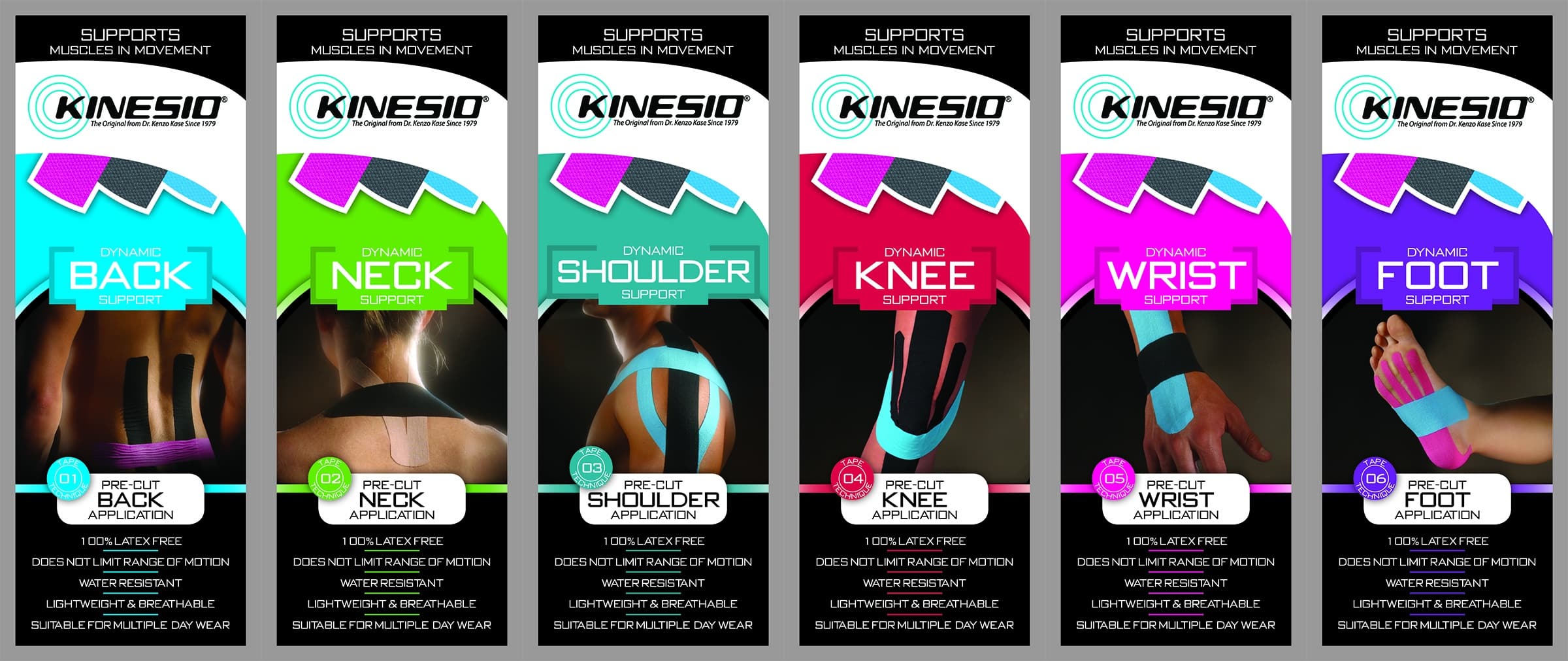 KINESIO Pre Cut Kinesiology Tape FREE POST PACK OF 2 BACK injuries & support 