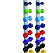 CanDo® Vinyl Coated Dumbbell - 20-Piece Set with 2 Wall Racks