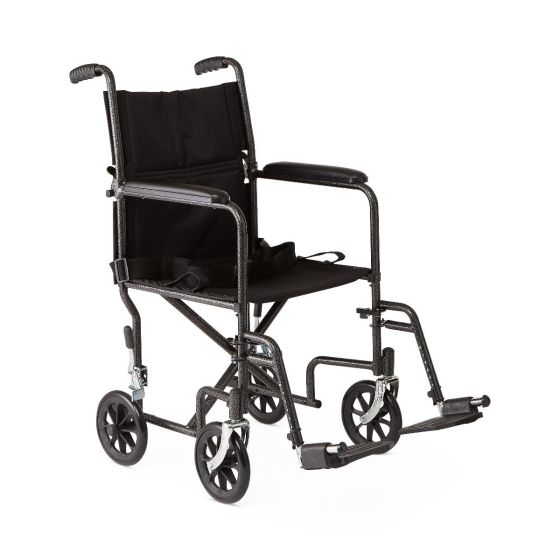 Medline Basic Transport Chair Hammertone 19in Seat