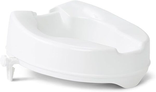 Medline Raised Toilet Seat With Side Locks, 4 inches, 250 Weight Capacity- v2