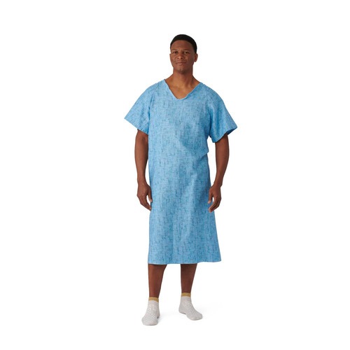 Medline Reusable Patient Gown Cascade Blue Print